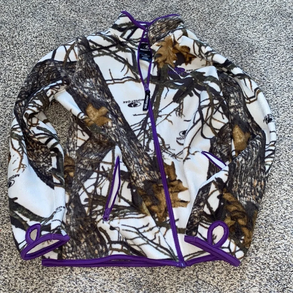 Purple and white mossy Oak fleece - Picture 4 of 5